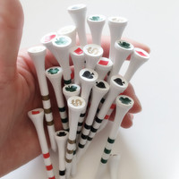 EWILLING Tees de golf professionnels durables, accessoires de golf, plusieurs couleurs, tailles variées, lot de 100 pièces, bambou/bois, taille 2-3/4 pouces