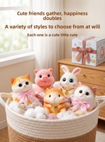 Mainan Kucing Simulasi Squishy Lembut Slow-Rebound untuk Menghilangkan Stres, Hadiah Kreatif Kucing Lucu dengan Kemasan Kotak Hadiah Buatan Tangan