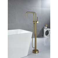 Robinet de baignoire sur pied en laiton noir mat, mitigeur thermostatique à poignée unique, finition noircie, pour hôtel, céramique