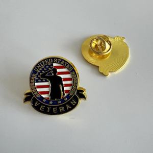 Fier d'être un vétéran patriotique USA broche drapeau américain pour épinglette accessoire de mode émail doux dur avec technique plaquée - Product Image 6