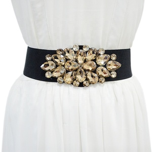 Toptan Bling Bling elastik kristal Rhinestone kemerler kadının düğün elbisesi çok renkli bayanlar geniş elastik Rhinestone olabilir - Product Image 2