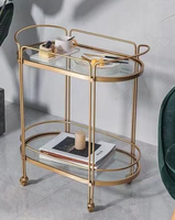 Verre à thé noir trempé clair or argent Crystal Clear Wide Acrylic Bar Cart Trolley Server Acrylic Rolling Bar Cart