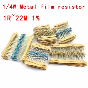 100 pcs/Lot 1/4W Résistance à Film Métallique 1% Ohm Résistance 1R ~ 22M 100R 220R 1K 1.5K 2.2K 4.7K 10K 22K 47K 100K 100 220 1K5 2K2 <span class=keywords><strong>4K7</strong></span> - Product Image 2