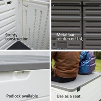 Boîte de rangement de 387 litres, boîte de terrasse, boîte étanche pour l'extérieur