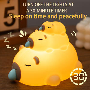 Veilleuse pour enfants, adorable lampe de <span class=keywords><strong>nuit</strong></span> en silicone en forme de capybara, veilleuse à intensité réglable, lampe de chevet LED, lampe rechargeable par USB pour enfants - Product Image 3
