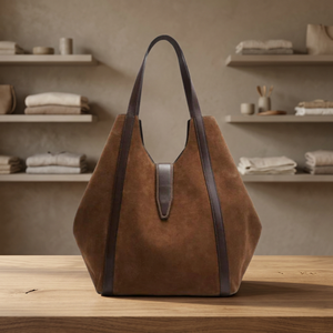 Sacs à main décontractés en cuir véritable écologiques pour femmes BS INTERNATIONAL, pochette à fermeture éclair pliable, légers, grande capacité, durables - Product Image 1