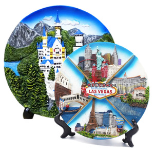 Plato decorativo vintage 3D de <span class=keywords><strong>San</strong></span> <span class=keywords><strong>Francisco</strong></span> personalizado, regalo de recuerdo de 8 ", recuerdo de paisaje, placas de resina de recuerdo de la ciudad de Nevada Las Vegas - Product Image 3