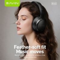 BAVIN Headset suara HIFI, Headset Bluetooth 5.4 nirkabel lipat musik perjalanan luar ruangan mode