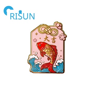 Fábrica al por mayor japonés buena suerte encanto insignia joyería broche alfileres Metal personalizado Tori puerta amuleto Omamori esmalte Pin insignia - Product Image 3