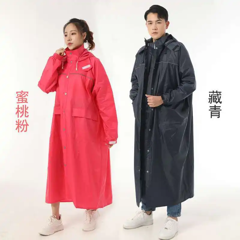 Capa de chuva unissex para adultos, casaco preto de pano de pvc com capuz grosso à prova d'água para homens e mulheres, acampamento