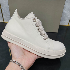 Baskets en cuir pour hommes, unisexe, style rétro, montantes, en cuir noir uni, printemps, automne, été, fermeture éclair, pour couple - Product Image 6