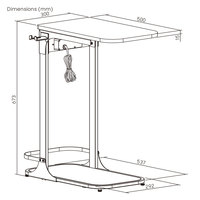 Table d'appoint de lit mobile moderne de bureau OEM ODM pour ordinateur portable bureau de collation latéral en forme de C avec multiprise et support pour casque d'écoute