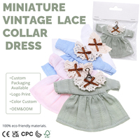 Robe de princesse vintage miniature personnalisée pour filles, col en dentelle, modèle de maison de poupée 1:12, costume de jouet