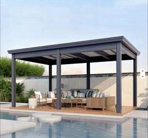 Pergola motorisée DIY avec lames orientables électriques intelligentes, abri de jardin extérieur, toit en aluminium imperméable avec kit de télécommande - Product Image 5