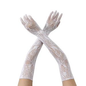 <span class=keywords><strong>Gants</strong></span> de mariée en <span class=keywords><strong>dentelle</strong></span> florale HZS-25029 pour femme, <span class=keywords><strong>gants</strong></span> <span class=keywords><strong>longs</strong></span> en maille de nylon vintage, <span class=keywords><strong>gants</strong></span> sexy noirs en résille à doigts complets - Product Image 2