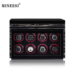 MINEESI Luxury Wooden Watch Winder 2 3 4 6 8 Watches Storage Box Mechanical Watch Automatic Chainer Home Storage Vertical Shaker