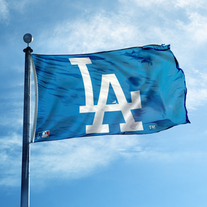 Entrega Rápida, Banderas Personalizadas de Poliéster Impresas Digitalmente de 3'x5' con el Logotipo de <span class=keywords><strong>los</strong></span> Dodgers de <span class=keywords><strong>Los</strong></span> Ángeles de la MLB para Eventos Deportivos - Product Image 4