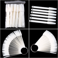 Fournitures pour ongles Carte d'affichage de couleur pour ongles avec anneau 50 pièces en forme d'éventail