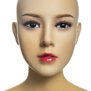 H-21 Hot Sale Fiberglass mannequin head Asian Makeup Face Realistic Female mannequin head For Wig Display