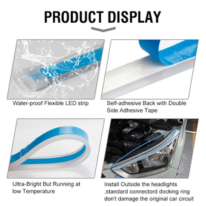 Striscia di luce di marcia diurna DRL per auto impermeabile 30cm 45cm 60cm flessibile guida tubo morbido faro luci di striscia a <span class=keywords><strong>LED</strong></span> - Product Image 3