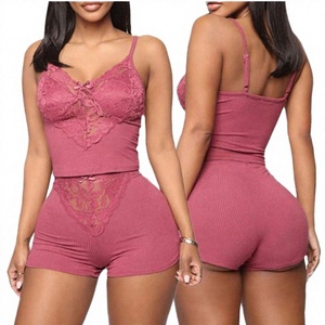 Sexy Women's Plus Size Pajamas Set Elastic Waist Jersey Solid Casual Summer Autumn <b>Spring</b> Sleepwear - Product Image 2
