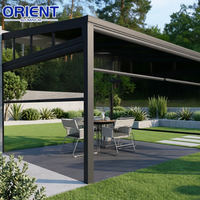Sistema de Pérgola Moderna de Aluminio con Diseño de Techo de Láminas Automáticas para Hoteles, Restaurantes y Espacios Exteriores