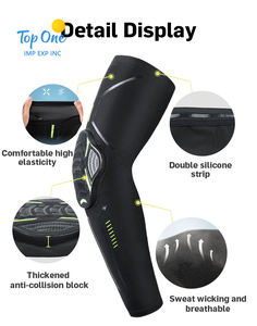 Top One vente en gros hommes femmes Gym rembourré basket-ball Football Compression soutien orthèse bras coude manches - Product Image 2