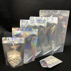 Moisture-proof Stand Up Pouch Mylar Bags Holographic Stand Up Pouch Mylar Bags With Window Stand Up Pouch