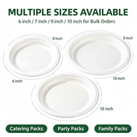 Plateau alimentaire jetable moderne et minimaliste en pulpe de canne à sucre, assiette biodégradable épaissie, compatible micro-ondes, pour salades et repas légers