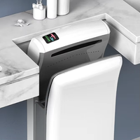 Sèche-mains à jet double face commercial automatique haute vitesse avec protection anti-éclaboussures moderne mural pour hôtels, cuisines, villas