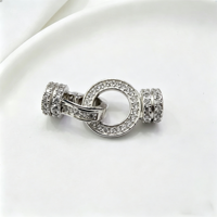 Fermoirs élégants et résistants à la décoloration en argent sterling 925 avec zircon, pour perles de bracelet et la fabrication de colliers, modèle populaire et économique