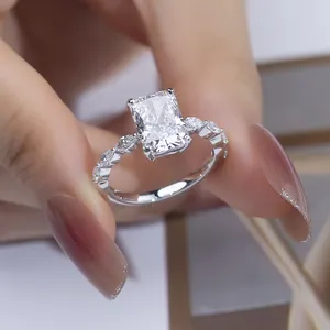 메시 보석 MSR-1304 IGI 실험실 다이아몬드 반지 3.4ct 빛나는 실험실 다이아몬드 18k 금 반지 약혼 결혼식 밴드 고전적인 선물 밴드