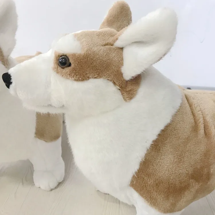 2019 new design lifelike corgi toy stuffed animal toy realistic corgi plush toy