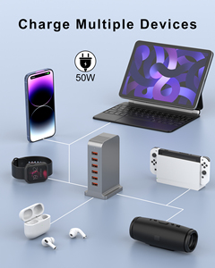 Station de charge USB 6 ports, chargeur rapide 50W, chargeur USB multi-ports pour téléphone - Product Image 6