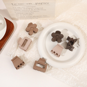 ชุดกิ๊บหนีบผมสีนู้ดเนื้อแมทลายดอกไม้ขนาดเล็กน่ารักสำหรับผู้หญิงทำจากเรซิ่นพลาสติก - Product Image 5