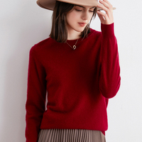 Pull en cachemire 100% pour femme, léger, uni, col rond, tricoté, manches longues, pull décontracté chaud pour femme