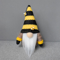 Figurine de gnome abeille printemps-été, poupée nain, ornement de gnome elfe rayé abeille, décoration de printemps