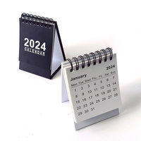 Calendrier de bureau personnalisé CMJN 365 jours spirale mensuelle non datée avec support pour soins personnels Calendrier de table à rabat