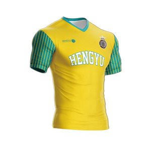 HENGYU maglia da <span class=keywords><strong>calcio</strong></span> a maniche corte traspirante in poliestere con scollo a V, uniforme per il <span class=keywords><strong>calcio</strong></span> sportivo maschile - Product Image 2