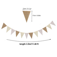 Bannière de mariage vintage DIY en toile de jute et dentelle, 3,6 m, 12 drapeaux, pour fête à domicile, festival, baby shower, anniversaire, Nouvel An, guirlande de fanions couleur personnalisée