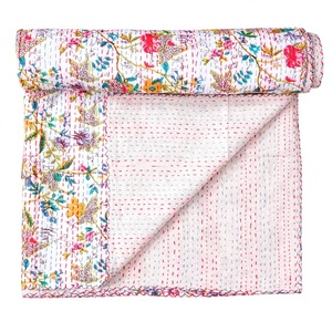 Indian Manufacturer Rajasthani Handmade Vintage Ethnic Kantha Quilt Hand Stitched Cotton Kantha Quilt <b>Patchwork</b> Quilt for Hotel - Product Image 1