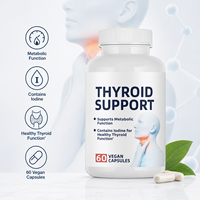 Complément alimentaire pour la thyroïde en capsules pour femmes et hommes adultes, sélénium, iode, zinc, B12, ashwagandha, L-tyrosine, soutient la santé hormonale