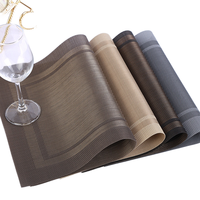 Napperons et sous-plats modernes rectangulaires en PVC et similicuir pour table à manger, élégants, 45*30, pour restaurants