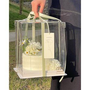 تصميم مخصص فاخر <span class=keywords><strong>2</strong></span> <span class=keywords><strong>3</strong></span> طبقات علبة كيك للمخابز عبوة كعكة بيضاء من الورق المقوى للحلوى للضيوف - Product Image 6