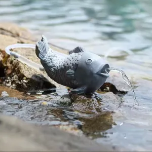 Fonte de peixes ao ar livre, lagoa de salgadinhos, estátua de jardim, fontes de água de animais para lago de jardim