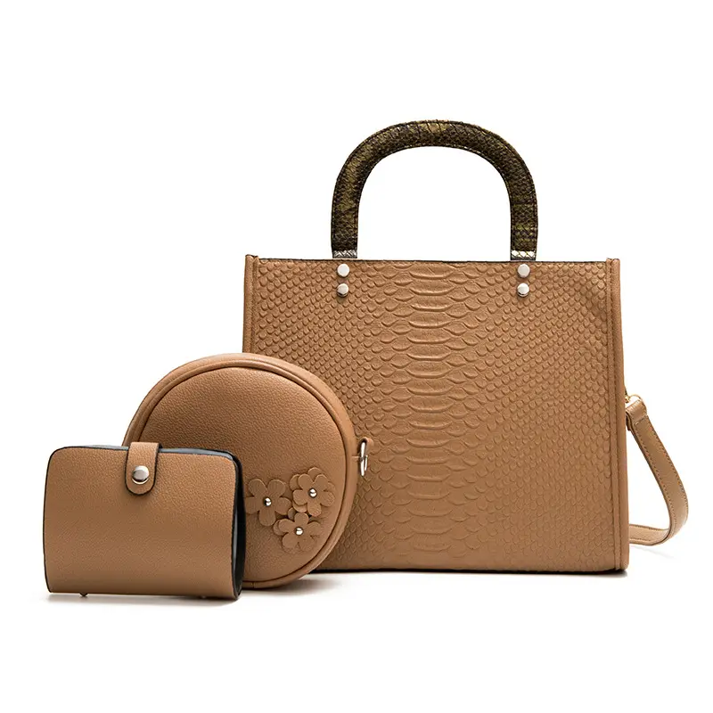2023 Wholesale Fashion Designer 3 Piece Set Women Bags Custom Brand Ladies Bags Handbag Set for Women