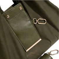 Sac de courses pliable en cuir PU écologique avec porte-clés, sac fourre-tout, porte-clés, sac à main, portefeuille portable, sac de voyage, sac de plage