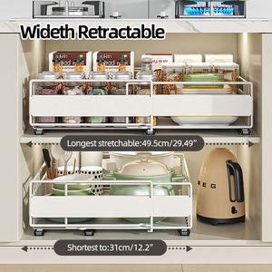 Organisateur de rangement extensible pour dressing, armoire de cuisine, étagère à épices sous l'évier, organisateur pour petit placard - Product Image 3