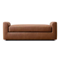Stilvolles Leder L-U-förmiges Lounge-Sofa Modernes Couch-Set Plüschweiche Kissen Handgefertigter Umweltfreundlicher Wohnzimmer-Stil