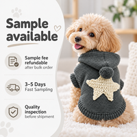 Pull à capuche pour chien FNJIA Star Jacquard, tricot nordique, manteau pour animaux de compagnie, tenue douce et chaude pour Teddy, Poodle, petits chiens, personnalisation disponible